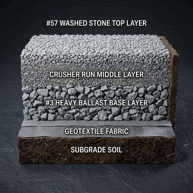 Driveway Gravel Base Guide: #57 Stone vs. Crusher Run & Compaction Rules